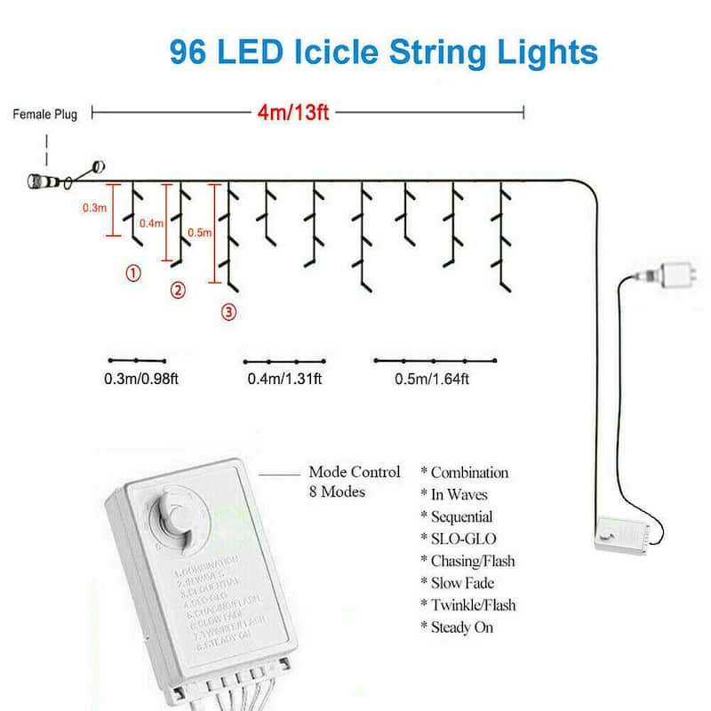 Curtain Icicle Lights Wedding Party LED Fairy Christmas Light