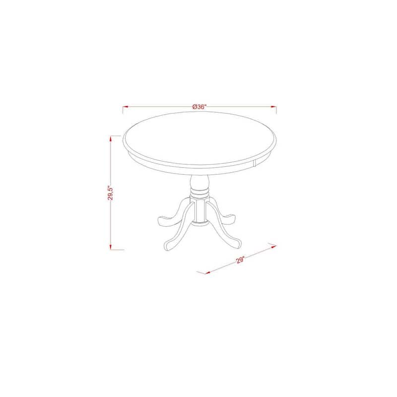 HomeStock 5-Piece Black Finish Solid Wood Top Dining table with 4 Chairs with Slat Back