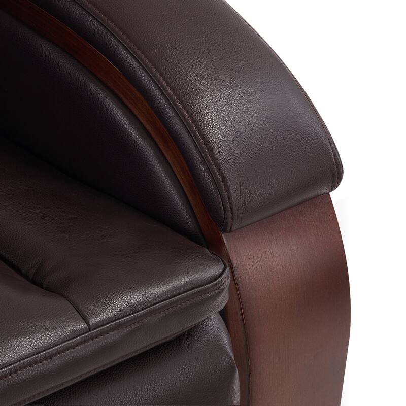 MCombo Recliner Chair Sofa with Adjustable Headrest, Solid Wood Armrest, Breathable Leather 7917