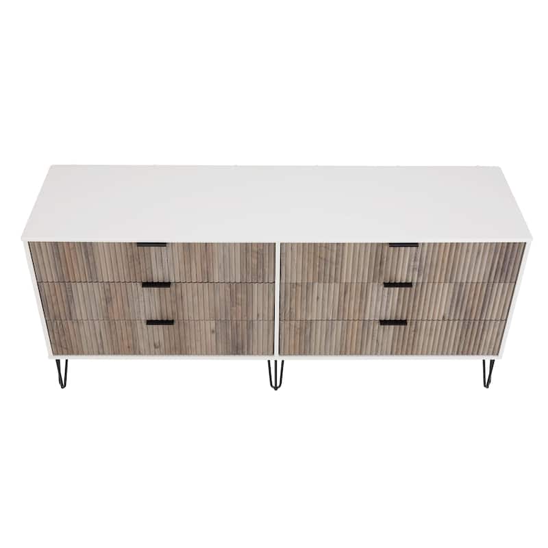 Manhattan Comfort Dumbo Modern 6-Drawer Double Low Dresser.