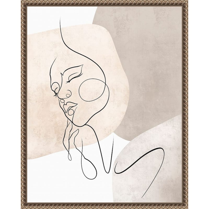 Dreamer Warm Color by Isabella Karolewicz Framed Canvas Wall Art Print - Sylvie Beaded Gold
