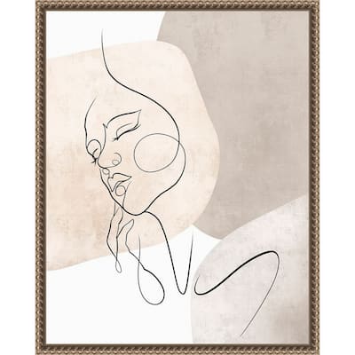 Dreamer Warm Color by Isabella Karolewicz Framed Canvas Wall Art Print - Sylvie Beaded Gold