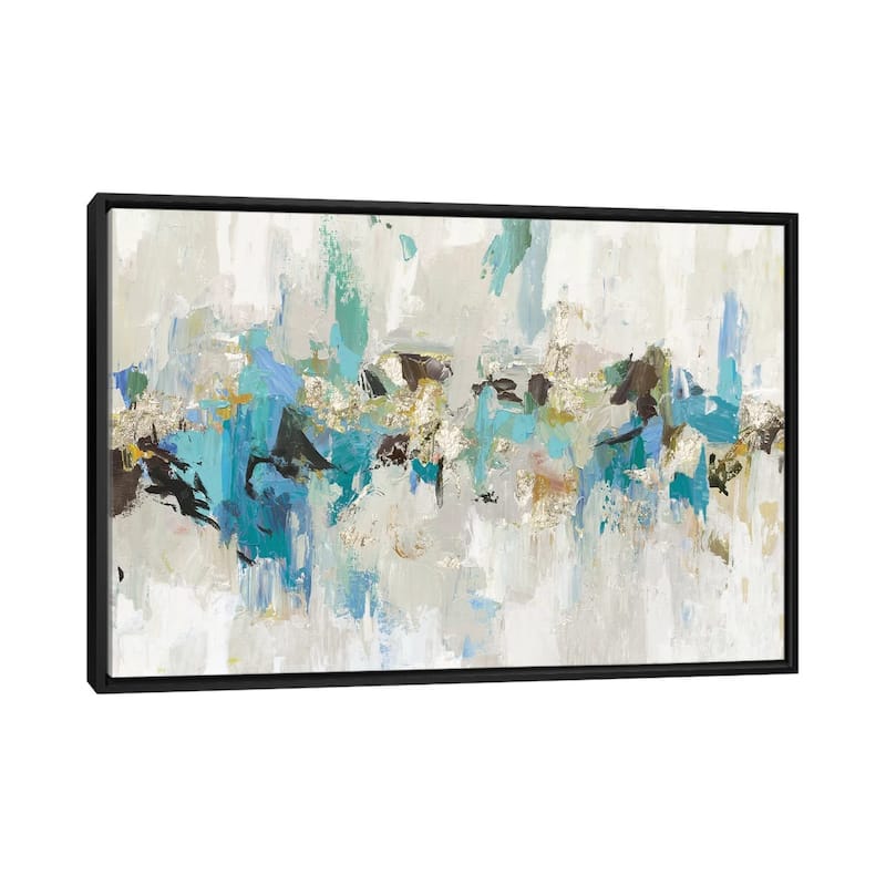 iCanvas "Blue Silver III" by Tom Reeves Framed Canvas Print - Black - 26x40