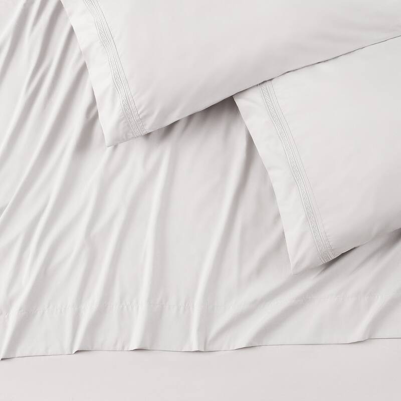 Chanasya Solid Color Embroidered Ultra Soft Luxury Microfiber Sheet Set
