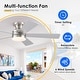 preview thumbnail 2 of 9, Kviflon 46" Low Profile Ceiling Fan with Light and Remote 3 Color Temperature Dimmiable LED,Powerful Airflow,DC Motor