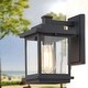 preview thumbnail 1 of 7, Modern Farmhouse Black 1-Light Glass Patio Outdoor Wall Sconces - L6.7"X W9.1" X H11.8"