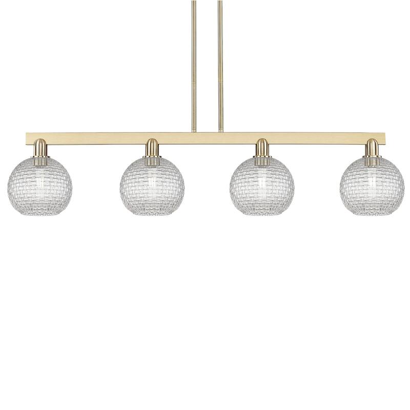 Innovations Lighting 716-4I-11-51 Athens Linear Athens 4 Light 51" - Champagne Bronze / Clear Basketweave