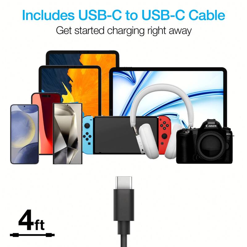 Naztech N420 PD25W+2.4A Car Charger + C - C Cable 4Ft