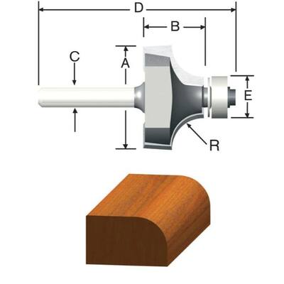 Vermont American Carbide Tipped Round Over Router Bit