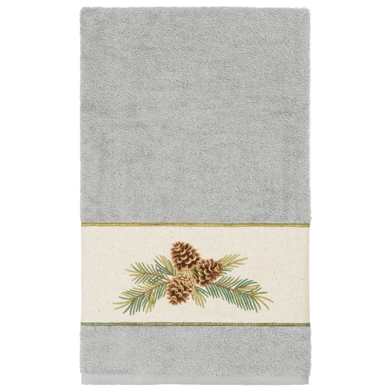 Authentic Hotel and Spa 100% Turkish Cotton Pierre 3PC Embellished Towel Set