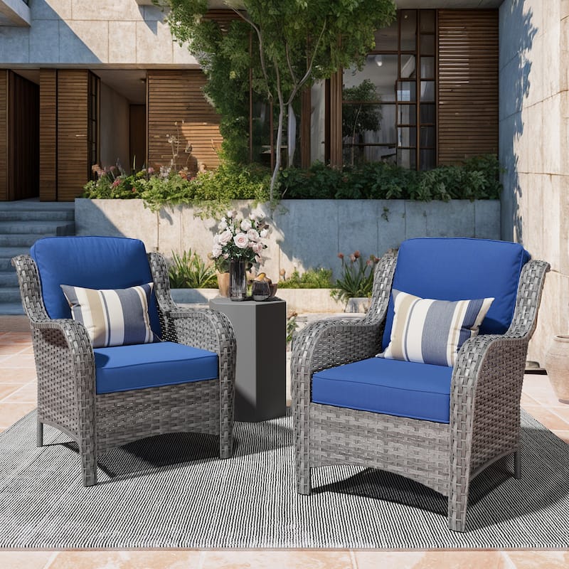 OVIOS 2-piece Patio Wicker Chairs Set
