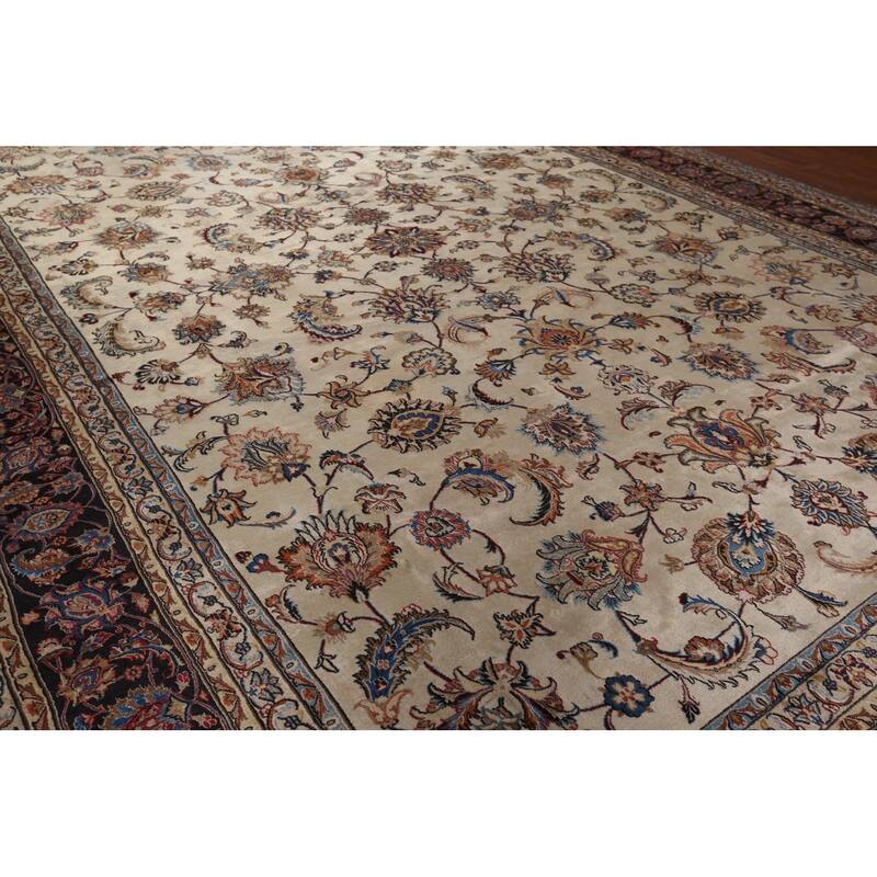 Vegetable Dye Kashmar Large Vintage Persian Rug Handmade Wool Carpet - 11'3" x 16'3"