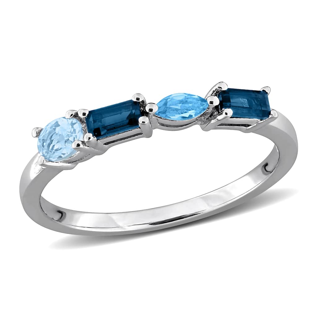 Miadora Multi-Gem Four Stone Ring Sterling Silver