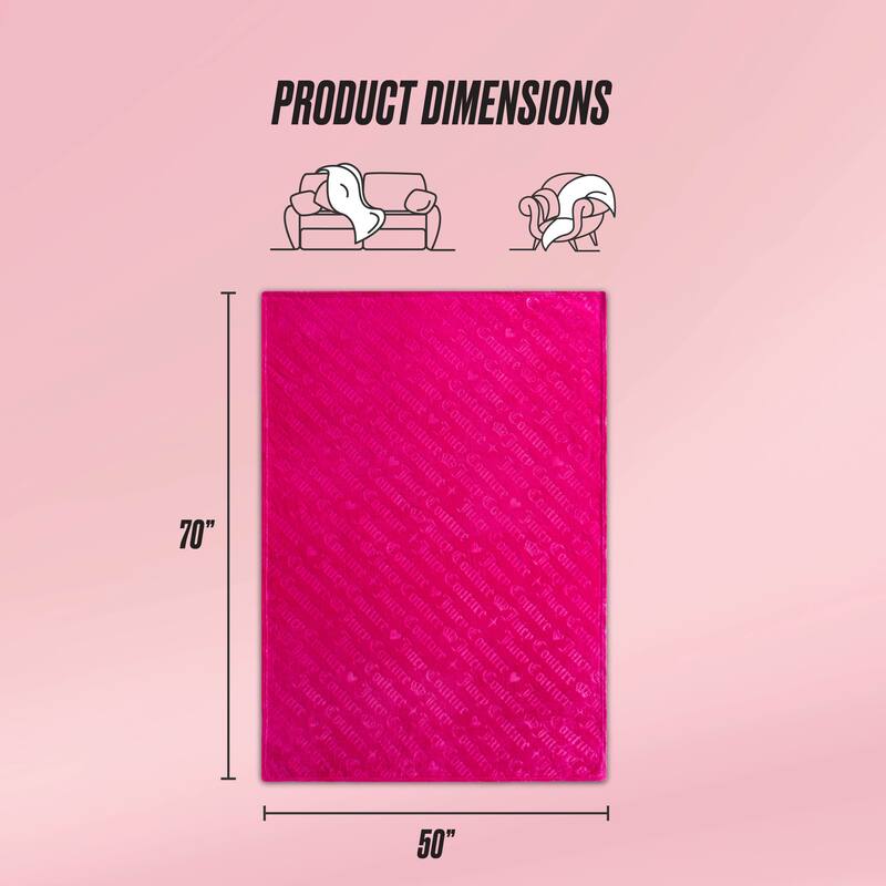 Juicy Couture Embossed Plush Throw Blanket