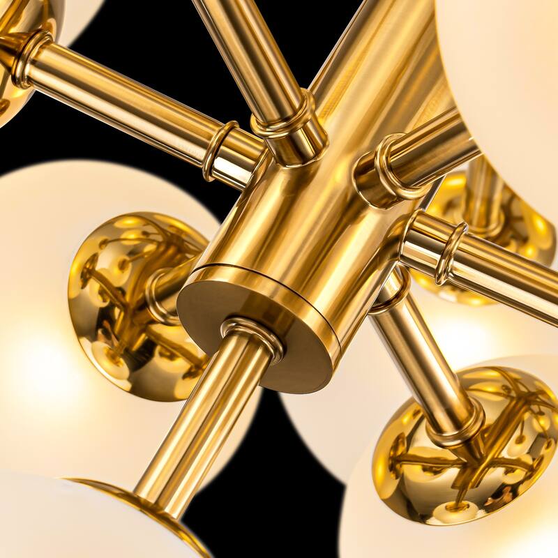 4-Tiered Modern Glam 19-Light Sputnik Cluster Frosted Glass Globe Bubble Chandelier