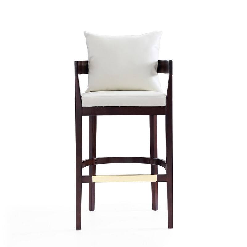 Manhattan Comfort Ritz 38 in. Dark Walnut Beech Wood Barstool (Set of 2)