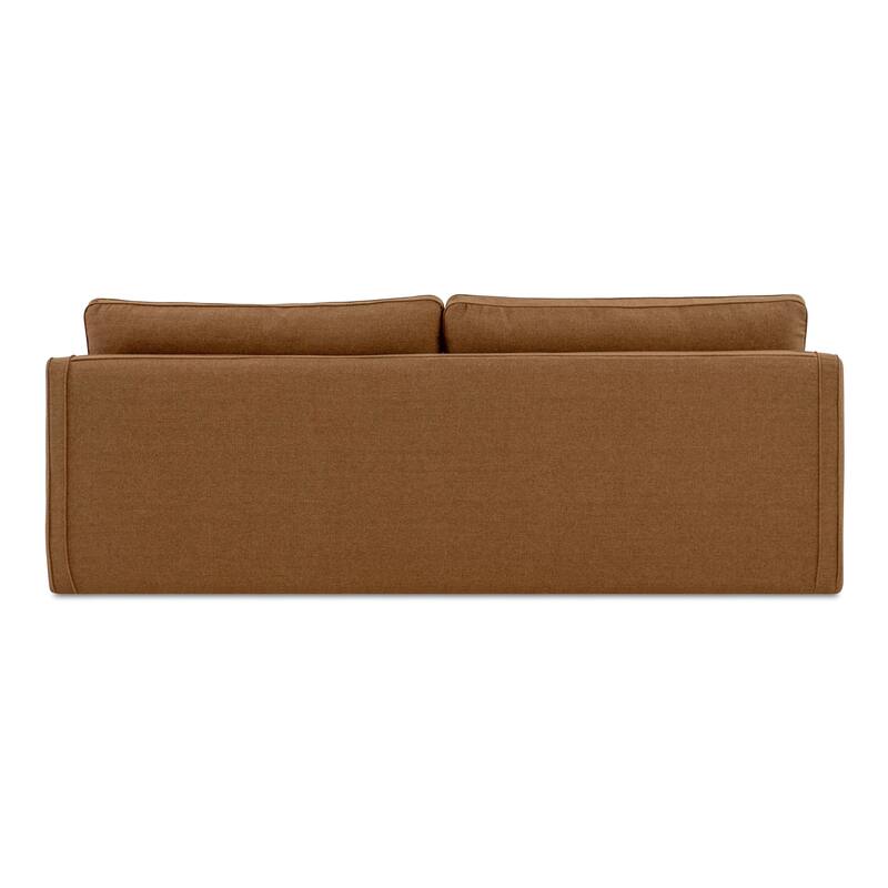 NADAAL STUDIOS Cyris Sofa, Minimalist Silhouette with Layered Back Cushions and Performance Upholstery, Rust