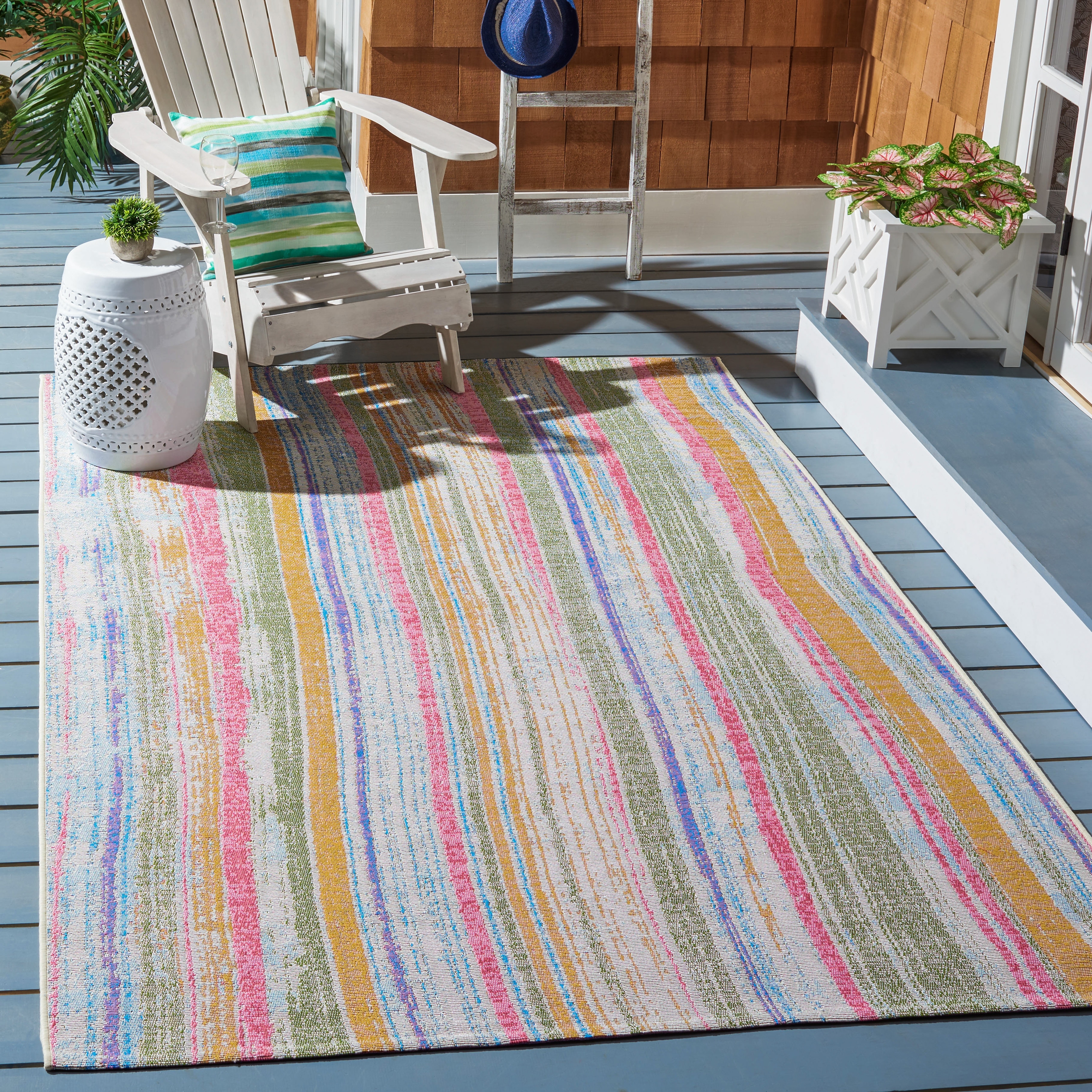 SAFAVIEH Summer Tjitske Boho Indoor/ Outdoor Waterproof Patio Backyard Rug