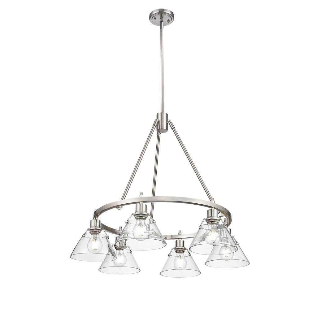 Orwell 6-Light Chandelier in Pewter with Clear Glass - Silver