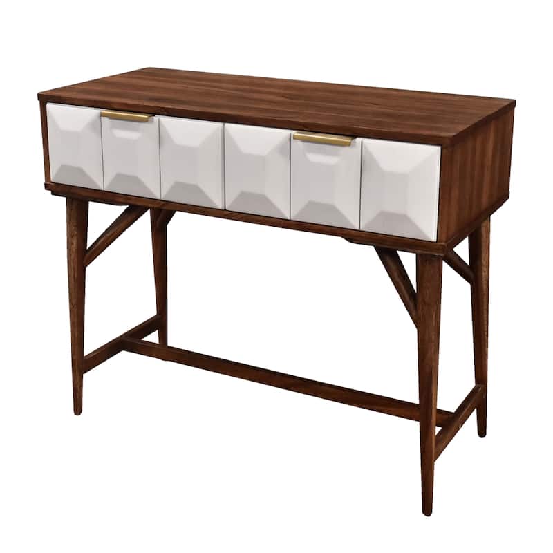 Steve Silver Carson Carrington Greta Burnished Walnut Mid-century Console Table