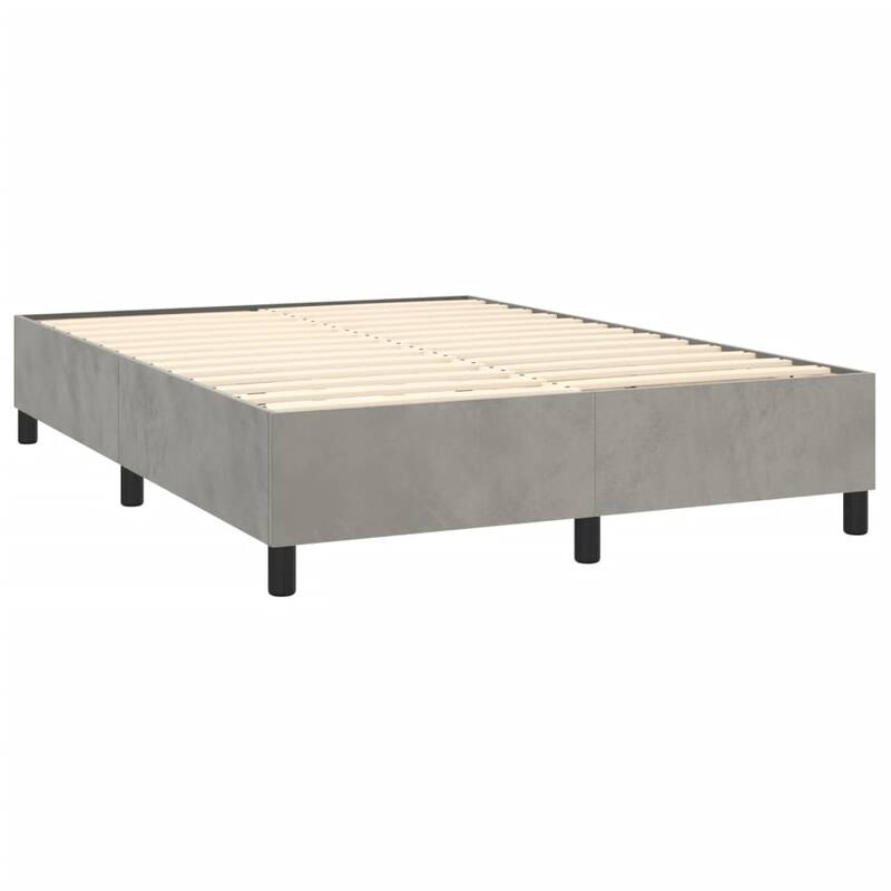 vidaXL Bed Frame Box Spring Platform Bed with Mattress for Bedroom Velvet