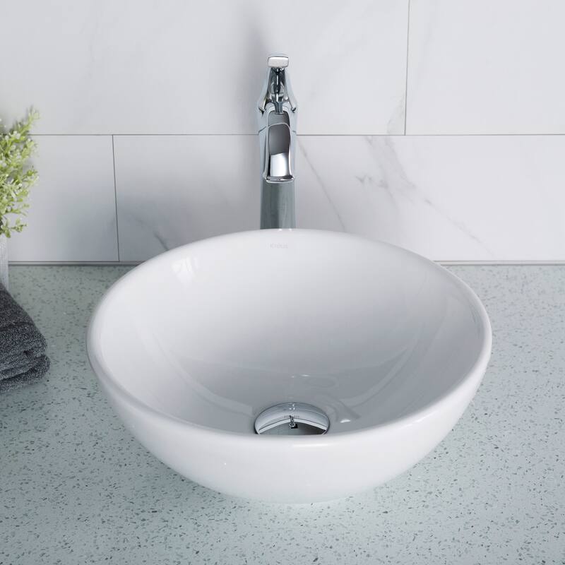 Kraus Elavo 13-27/40" Vitreous China Vessel Bathroom Sink