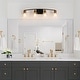 preview thumbnail 3 of 13, Modern Farmhouse 4-Light Black Gold Bathroom Vanity Lights Glass Wall Sconces - D32.3" x H8.6"