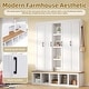 preview thumbnail 8 of 13, Farmhouse 4-in-1 Hall Tree with 6 Hanging Hooks and Seating Bench