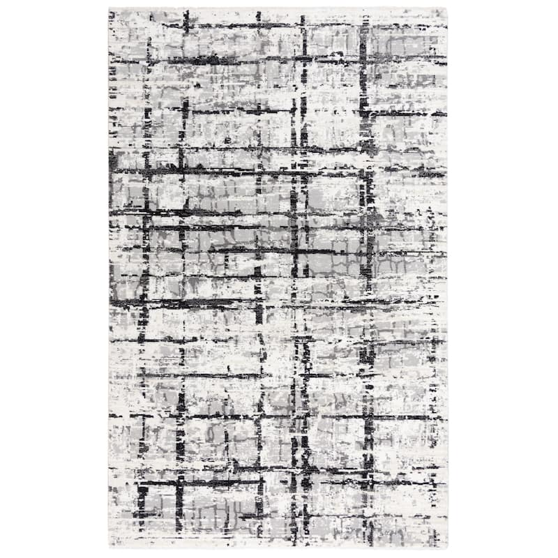 Alora Decor Aurora Transitional Wool/Tencel Area Rug - 8' x 10' - Black/Ivory