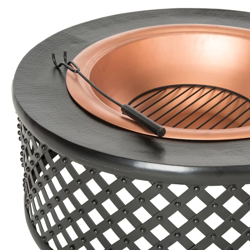 SAFAVIEH Tifany Copper/ Black Fire Pit - 32" x 32" x 15" - 32Wx32Dx15H