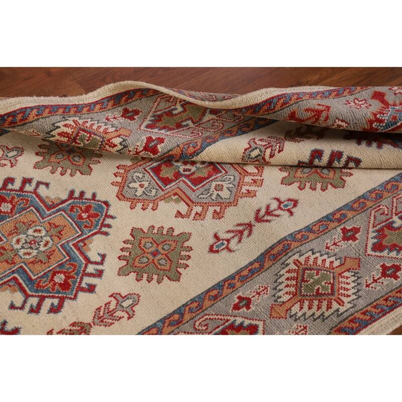 Kazak Oriental Accent Rug Handmade Beige Wool Carpet - 3'3"x 5'1"