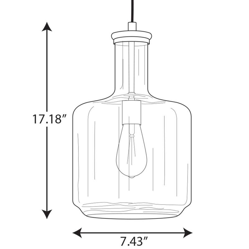 Latrobe Collection Brushed Nickel One-Light Pendant - 17.320" x 19.690" x 17.320"