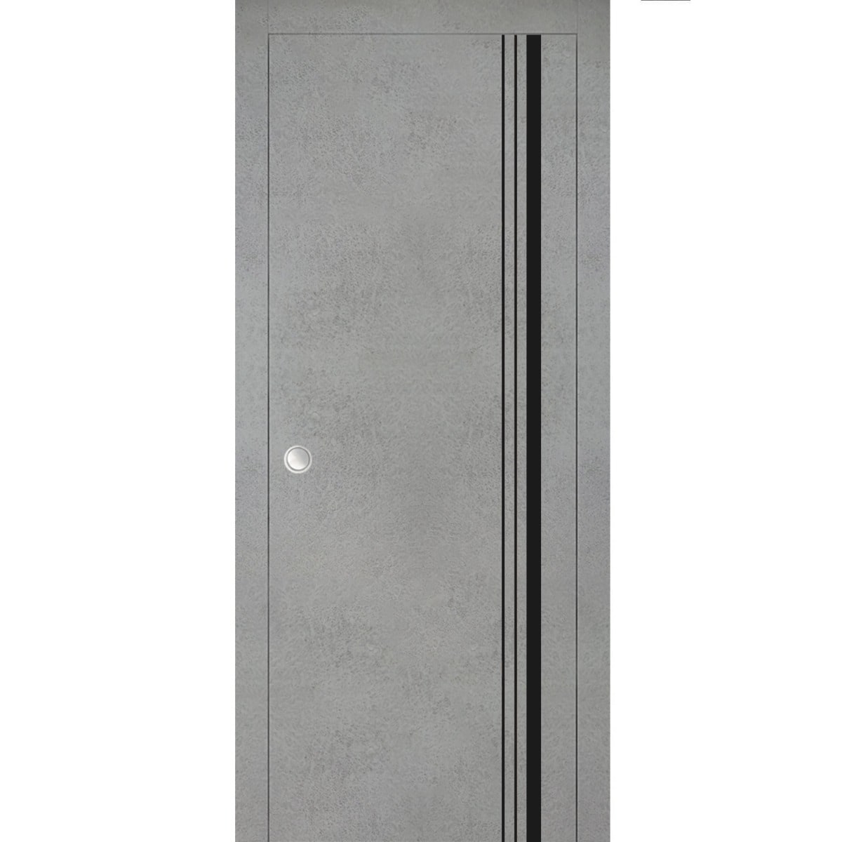 SartoDoors Planum 0011 | Interior French Doors French Door | Solid Wood | Hardware Set | 18x80, Concrete Bedroom Door