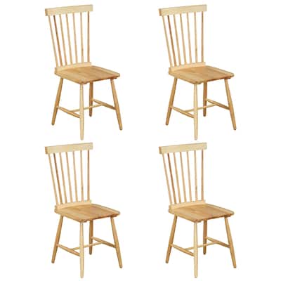 Gymax Dining Chair Set of 4 Solid Wood Windsor Chair w/ High Spindle