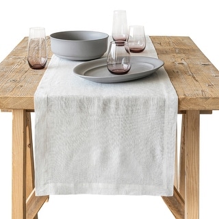 over&back Washed 100% Linen Table Runner - Machine Washable