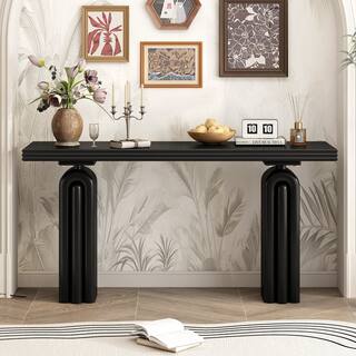 Acacia Veneer Console Table with Curved Table Legs, Accent Table Sofa Table Hallway Tables for Hallway Living Room