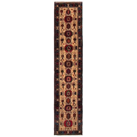 ECARPETGALLERY Hand-knotted Teimani Tan Wool Rug - 1'8 x 7'10