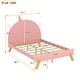 preview thumbnail 6 of 6, Pink Unicorn Wooden Full Size Platform Bed with Headboard - Solid Pine Wood Construction