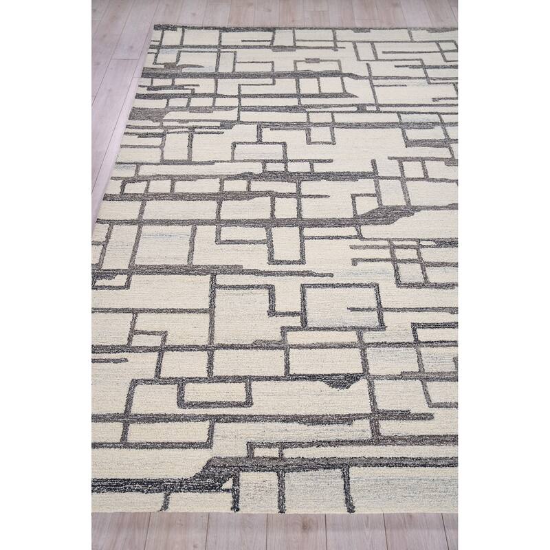 Exquisite Rugs Naturals Handmade Hand-tufted New Zealand Wool on Canvas Charcoal Area Rug