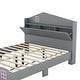 preview thumbnail 34 of 34, Wooden Full/Twin Size House Bed with Storage Headboard - Sturdy Plywood and Particle Board Construction, for Kids