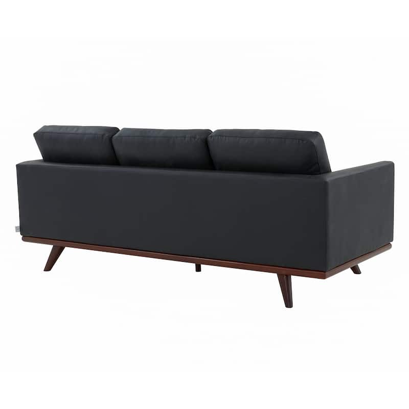 Chester Modern 3 Seater Sofa Couch in Leather or Mesh Upholstery With Birch Wood Base for Living Room Bedroom and Office - 83"