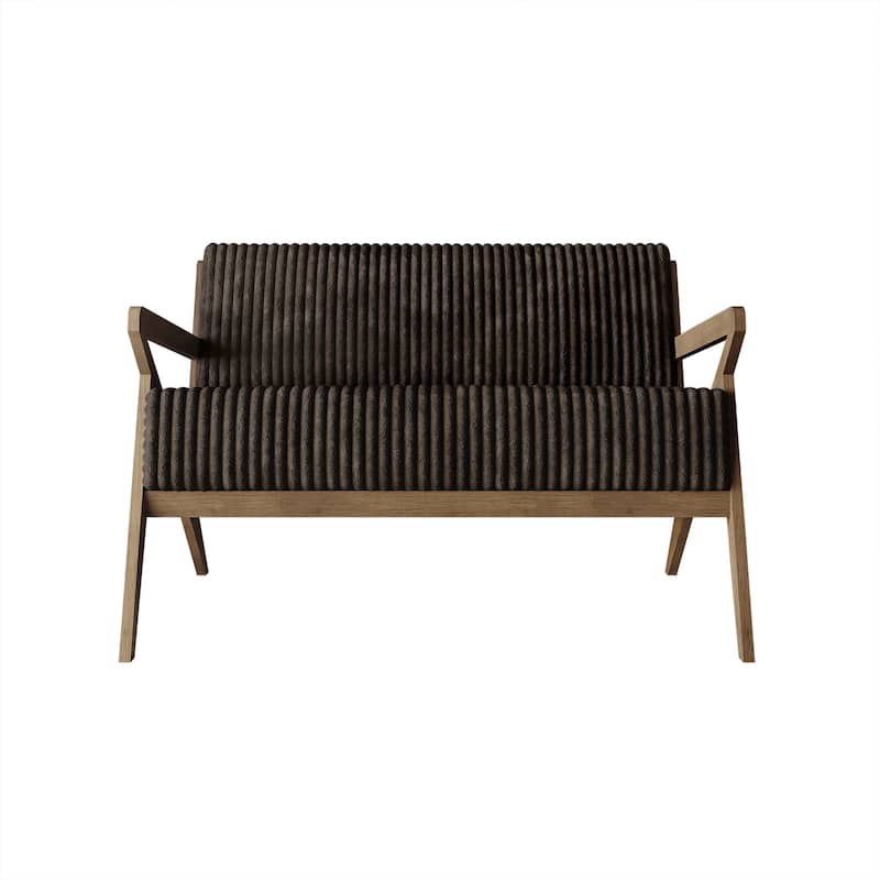 CraftPorch Chic Modern Velvet Upholstered Loveseat - Brown