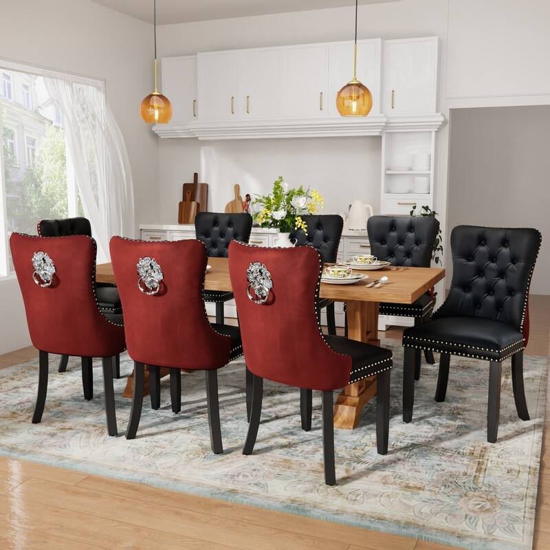 Tufted Naliheads Solid Wood Upholstered Dining Chairs (Set of 4)