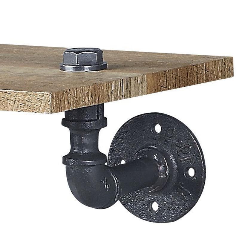 Mankato Oak and Sandy Black Rectangle Wall Shelf