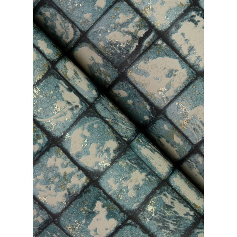 Advantage Kingsley Blue Tiled Wallpaper