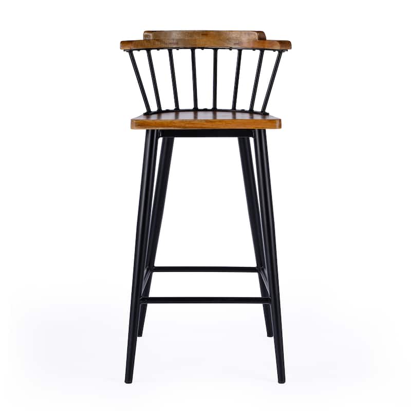 Merrick Wood and Iron Spindle Bar Stool
