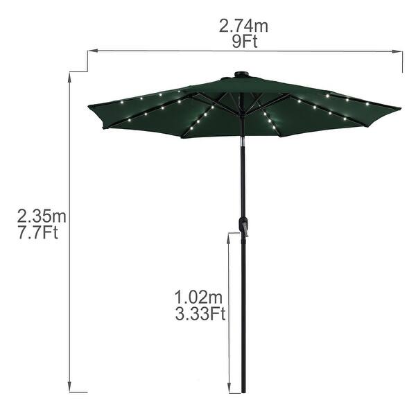 Shop Black Friday Deals On Outdoor 9 Ft Patio Umbrella Sun Shade Offset With Solar Led Light Tilt And Crank On Sale Overstock 31600299