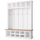 KEIKI Hall Tee With Stoage Cabinet, Hooks & Shelves Antique