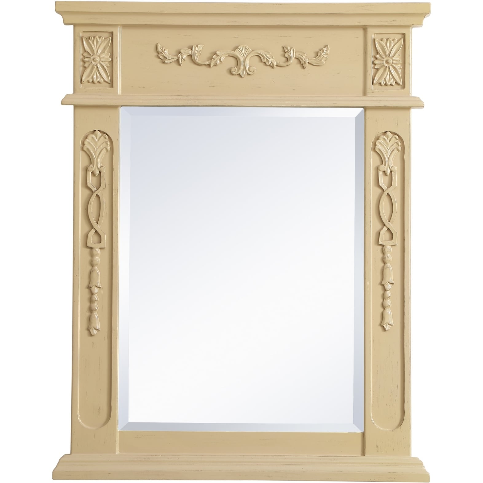 Elegant Lighting Lenora 28" x 22" Rectangular Beveled Wood Framed
