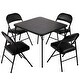 preview thumbnail 2 of 5, Taomika 5 Piece Black Folding Game Room Card Table and Upholstered Chair Set
